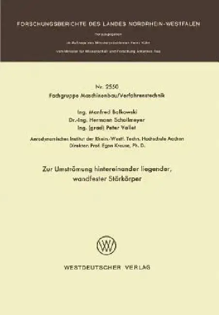 Cover of Zur Umströmung Hintereinander Liegender, Wandfester Störkörper