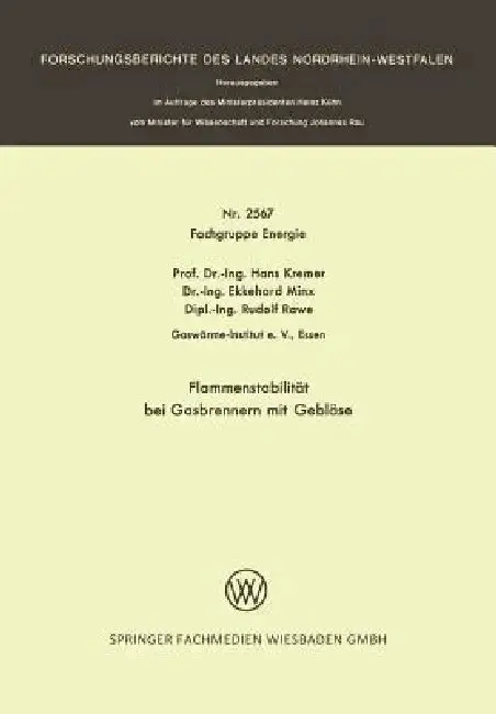 Cover of Flammenstabilität Bei Gasbrennern Mit Gebläse
