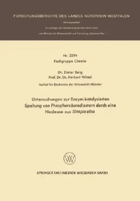 Cover of Untersuchungen zur Enzym-katalysierten Spaltung von Phosphorsäurediestern durch eine Nuclease aus Sinapis alba