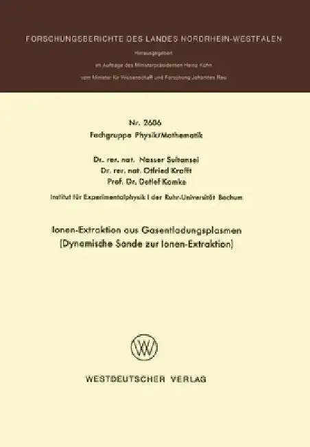 Cover of Ionen-Extraktion aus Gasentladungsplasmen