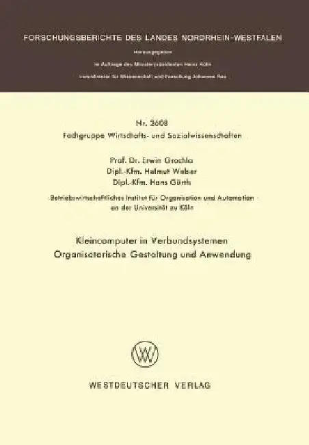 Cover of Kleincomputer in Verbundsystemen