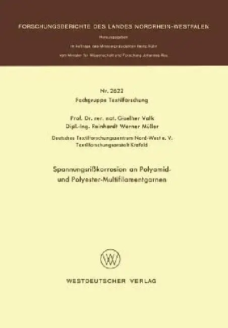 Cover of Spannungsrißkorrosion an Polyamid- Und Polyester-Multifilamentgarnen