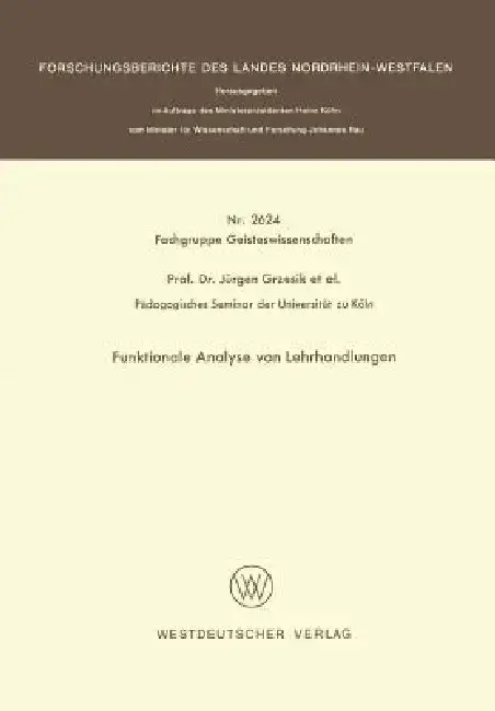 Cover of Funktionale Analyse Von Lehrhandlungen