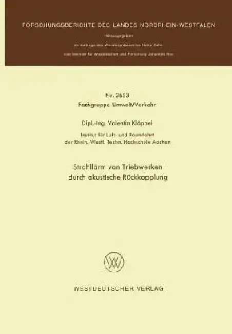Cover of Strahllärm Von Triebwerken Durch Akustische Rückkopplung