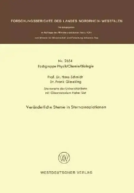 Cover of Veränderliche Sterne in Sternassoziationen