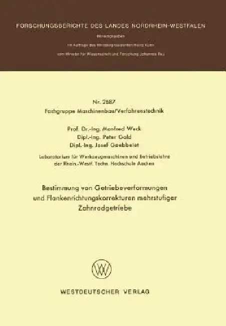 Cover of Bestimmung Von Getriebeverformungen Und Flankenrichtungskorrekturen Mehrstufiger Zahnradgetriebe