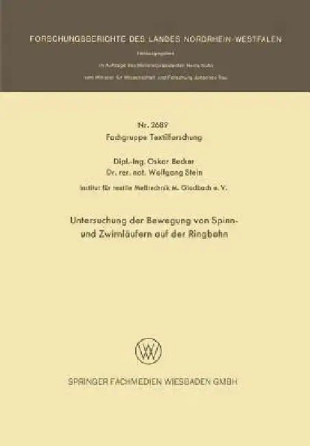 Cover of Untersuchung Der Bewegung Von Spinn- Und Zwirnläufern Auf Der Ringbahn