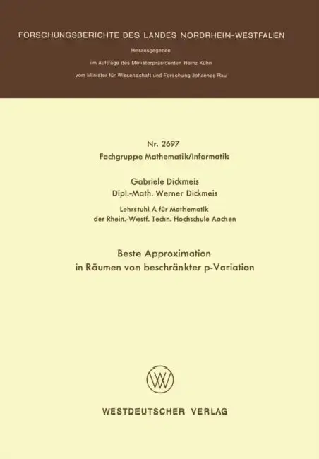 Cover of Beste Approximation in Räumen von beschränkter p-Variation