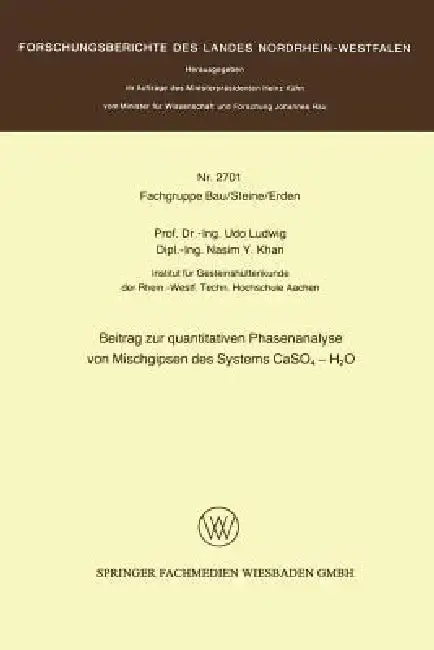 Cover of Beitrag Zur Quantitativen Phasenanalyse Von Mischgipsen Des Systems Caso4 -- H2O