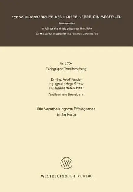 Cover of Die Verarbeitung Von Effektgarnen in Der Kette