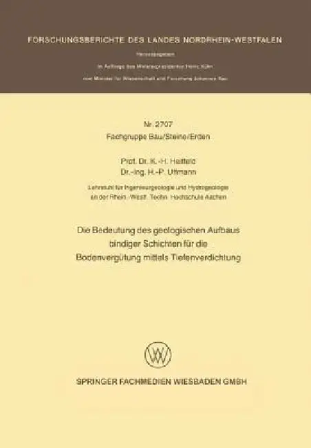 Cover of Die Bedeutung Des Geologischen Aufbaus Bindiger Schichten Für Die Bodenvergütung Mittels Tiefenverdichtung