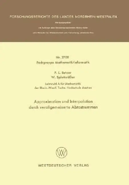Cover of Approximation Und Interpolation Durch Verallgemeinerte Abtastsummen