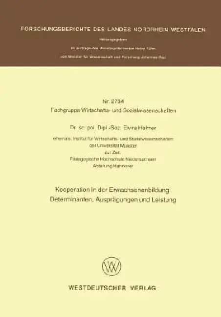 Cover of Kooperation in Der Erwachsenenbildung