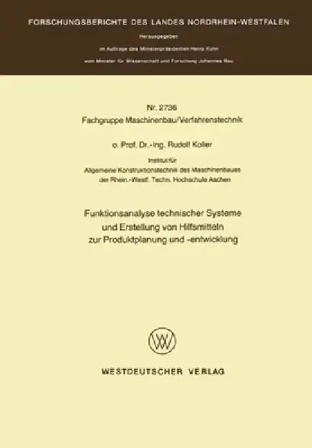 Cover of Funktionsanalyse technischer Systeme und Erstellung von Hilfsmitteln zur Produktplanung und -entwicklung