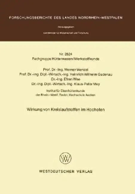 Cover of Wirkung Von Kreislaufstoffen Im Hochofen