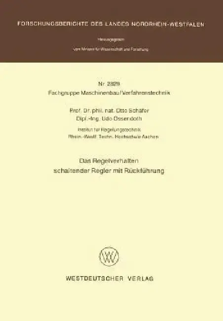 Cover of Das Regelverhalten Schaltender Regler Mit Rückführung