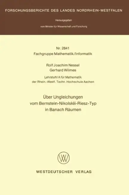 Cover of Über Ungleichungen Vom Bernstein-Nikolskii-Riesz-Typ in Banach Räumen