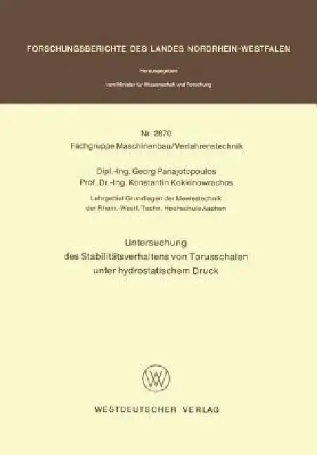 Cover of Untersuchung Des Stabilitätsverhaltens Von Torusschalen Unter Hydrostatischem Druck