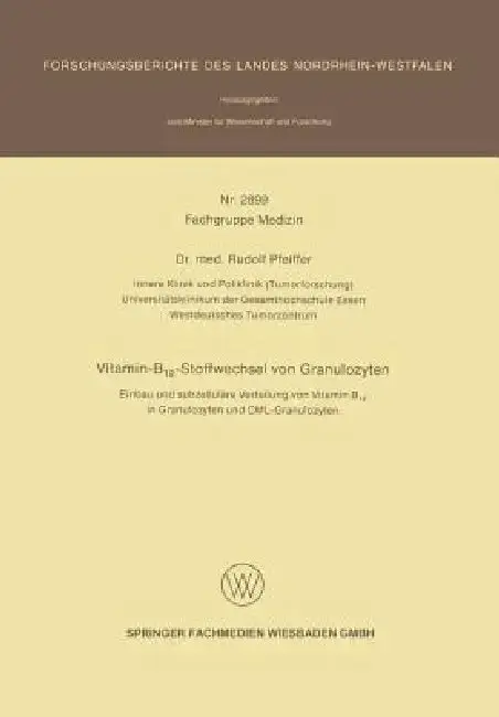 Cover of Vitamin-B12-Stoffwechsel Von Granulozyten