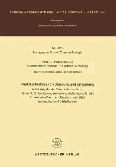 Cover of Punktkartenflora Von Duisburg Und Umgebung