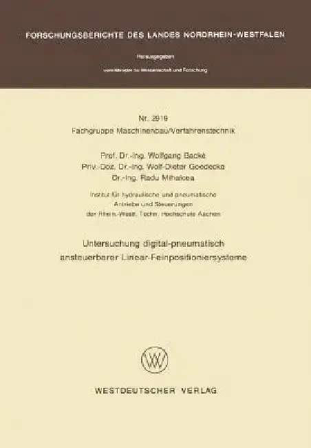 Cover of Untersuchung Digital-Pneumatisch Ansteuerbarer Linear-Feinpositioniersysteme