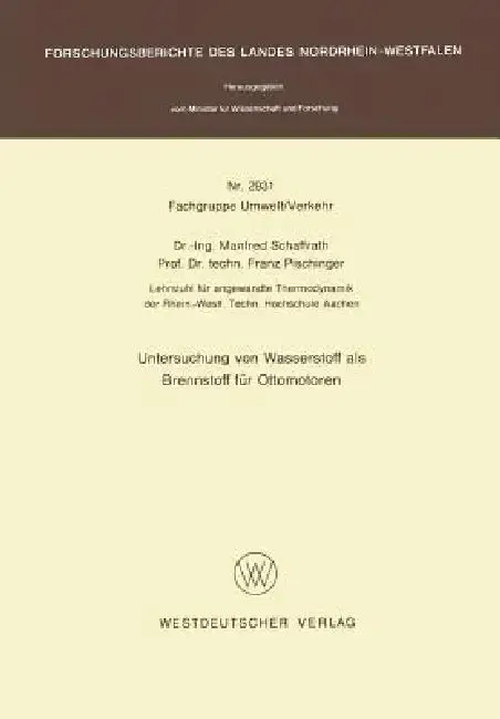 Cover of Untersuchung Von Wasserstoff ALS Brennstoff Für Ottomotoren
