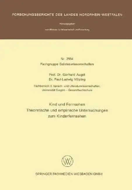 Cover of Kind Und Fernsehen