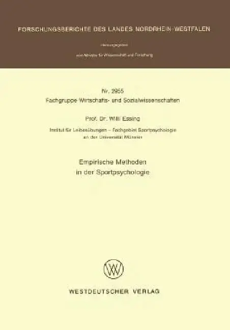 Cover of Empirische Methoden in Der Sportpsychologie