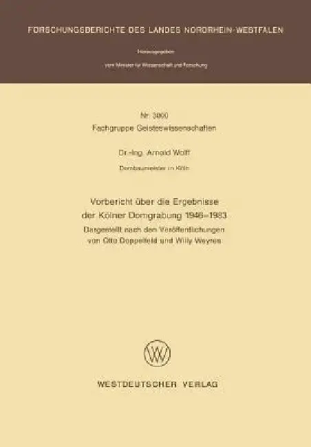 Cover of Vorbericht Über Die Ergebnisse Der Kölner Domgrabung 1946 - 1983