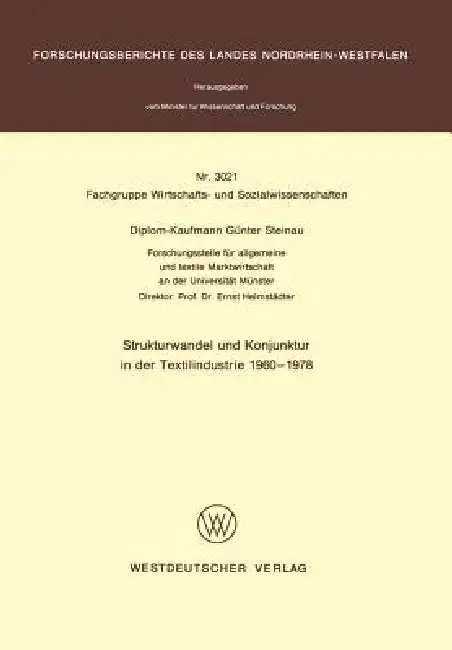 Cover of Strukturwandel Und Konjunktur in Der Textilindustrie 1960 - 1978