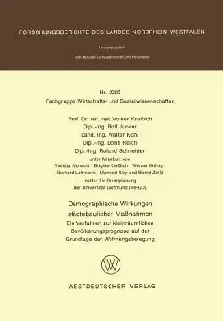 Cover of Demographische Wirkungen Städtebaulicher Maßnahmen