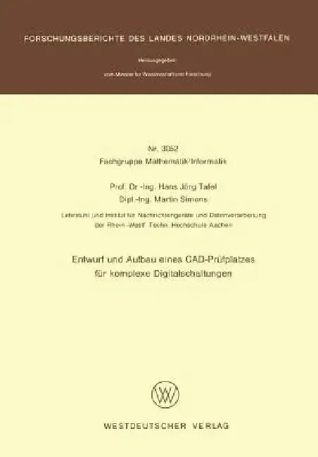Cover of Entwurf Und Aufbau Eines Cad-Prüfplatzes Für Komplexe Digitalschaltungen
