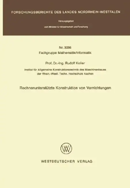 Cover of Rechnerunterstützte Konstruktion von Vorrichtungen