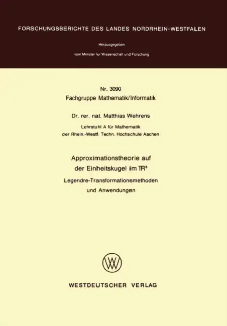 Cover of Approximationstheorie Auf Der Einheitskugel Im R3