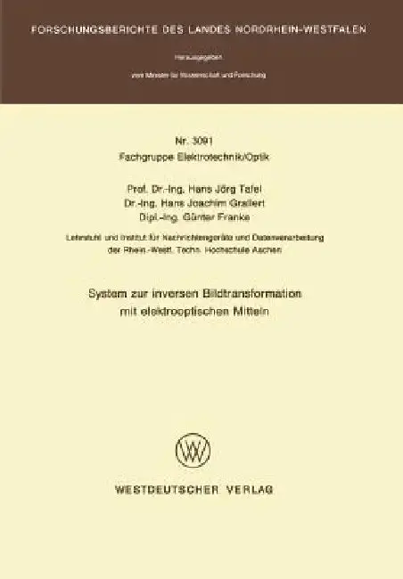 Cover of System Zur Inversen Bildtransformation Mit Elektrooptischen Mitteln