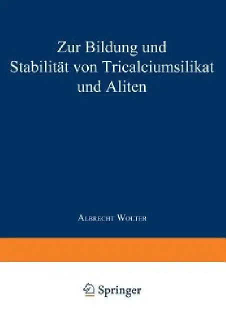 Cover of Zur Bildung Und Stabilität Von Tricalciumsilikat Und Aliten