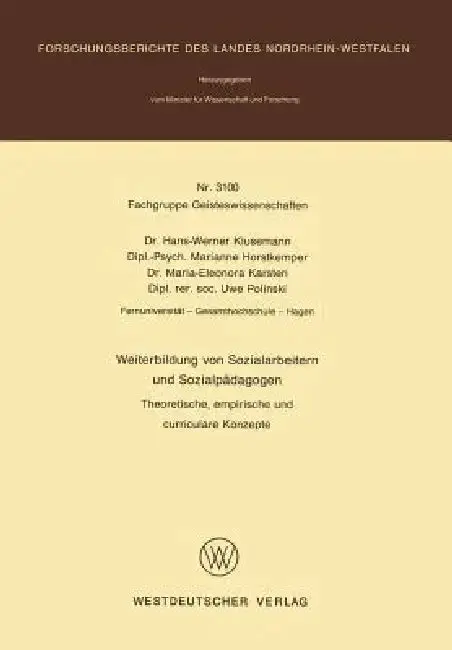 Cover of Weiterbildung Von Sozialarbeitern Und Sozialpädagogen