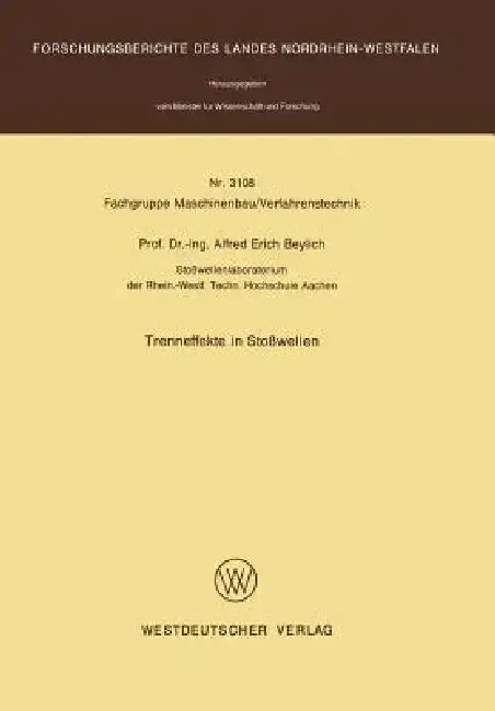 Cover of Trenneffekte in Stoßwellen
