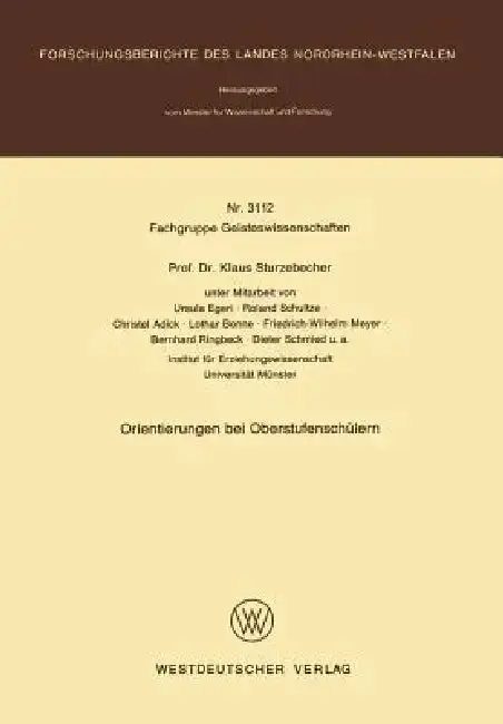 Cover of Orientierungen Bei Oberstufenschülern