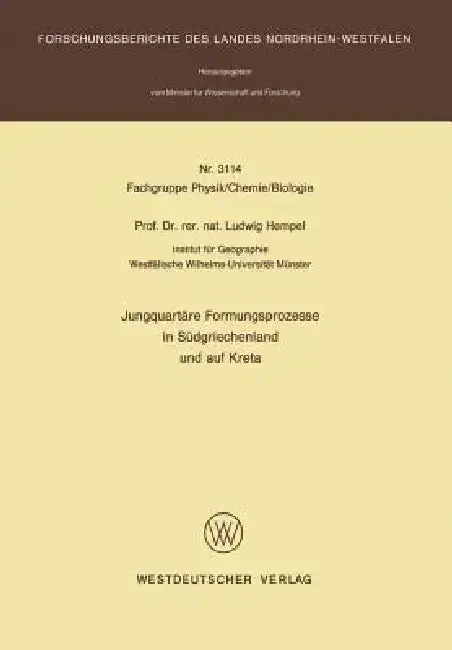 Cover of Jungquartäre Formungsprozesse in Südgriechenland Und Auf Kreta