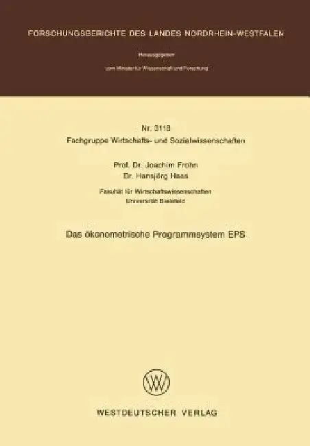 Cover of Das Ökonometrische Programmsystem EPS