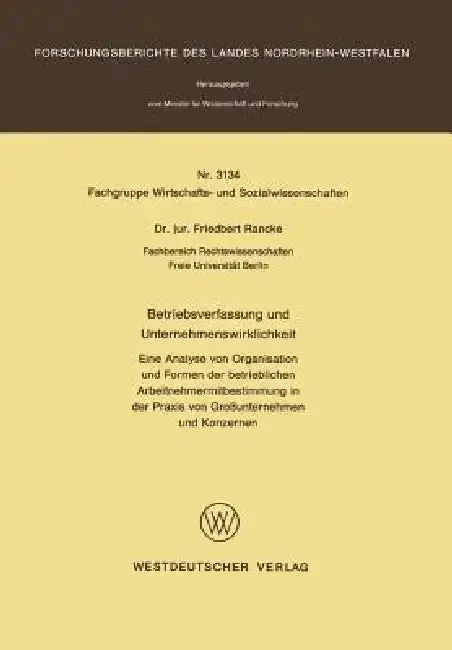 Cover of Betriebsverfassung Und Unternehmenswirklichkeit