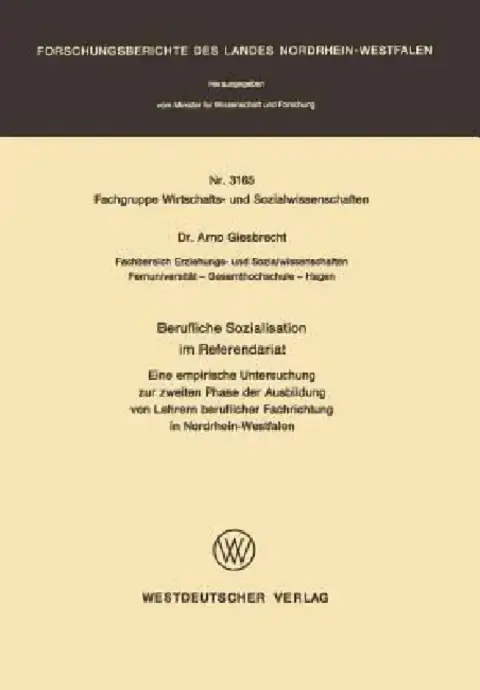 Cover of Berufliche Sozialisation Im Referendariat