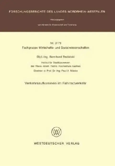 Cover of Verkehrsaufkommen Im Fahrradverkehr