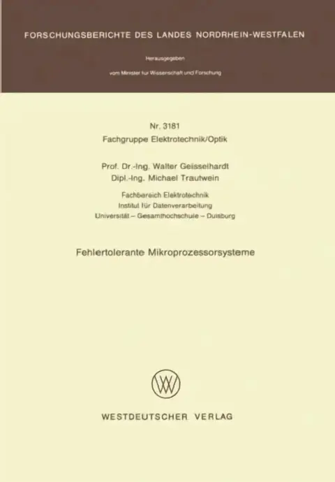 Cover of Fehlertolerante Mikroprozessorsysteme