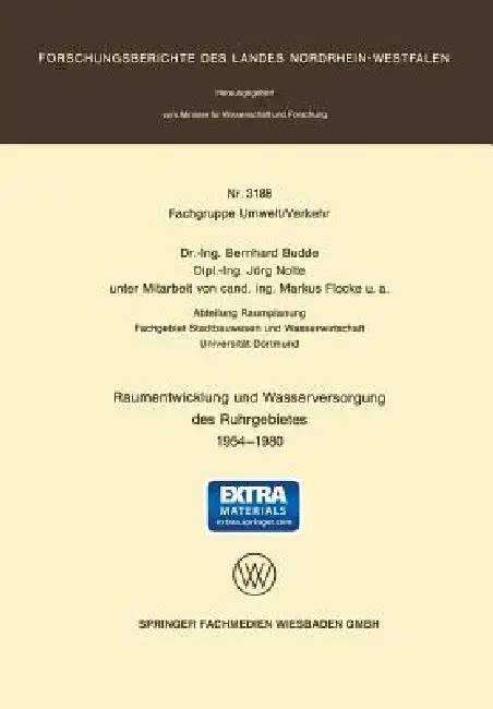 Cover of Raumentwicklung Und Wasserversorgung Des Ruhrgebietes 1954 - 1980