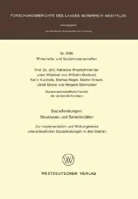 Cover of Sozialleistungen