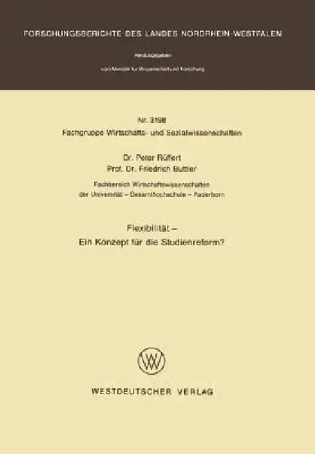 Cover of Flexibilität -- Ein Konzept Für Die Studienreform?