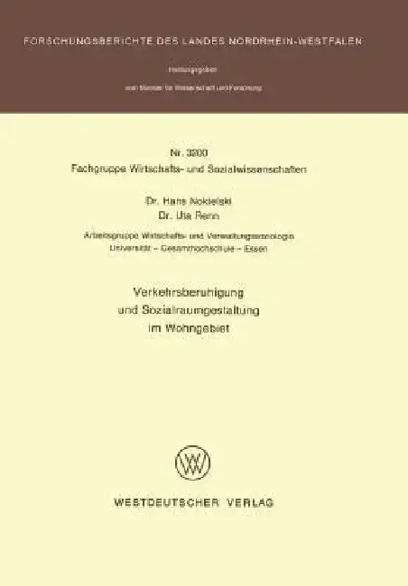 Cover of Verkehrsberuhigung Und Sozialraumgestaltung Im Wohngebiet