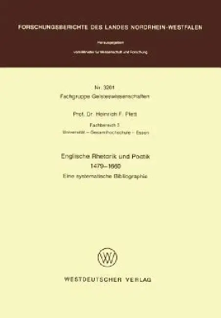 Cover of Englische Rhetorik Und Poetik 1479 - 1660
